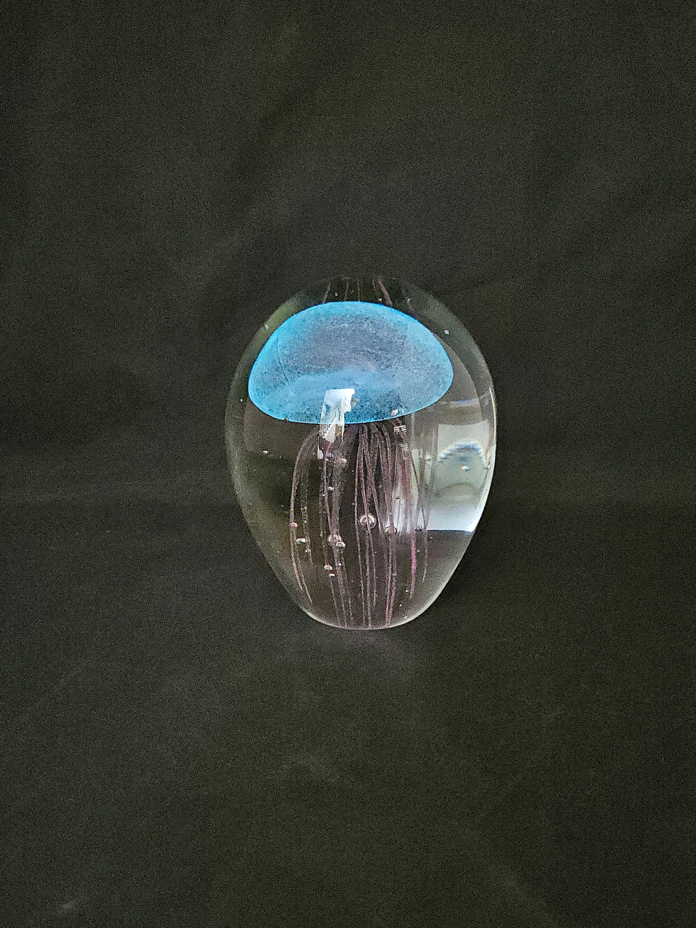 Dynasty Gallery Glass Art Pink Color Jellyfish Paperweight Glow in the ...