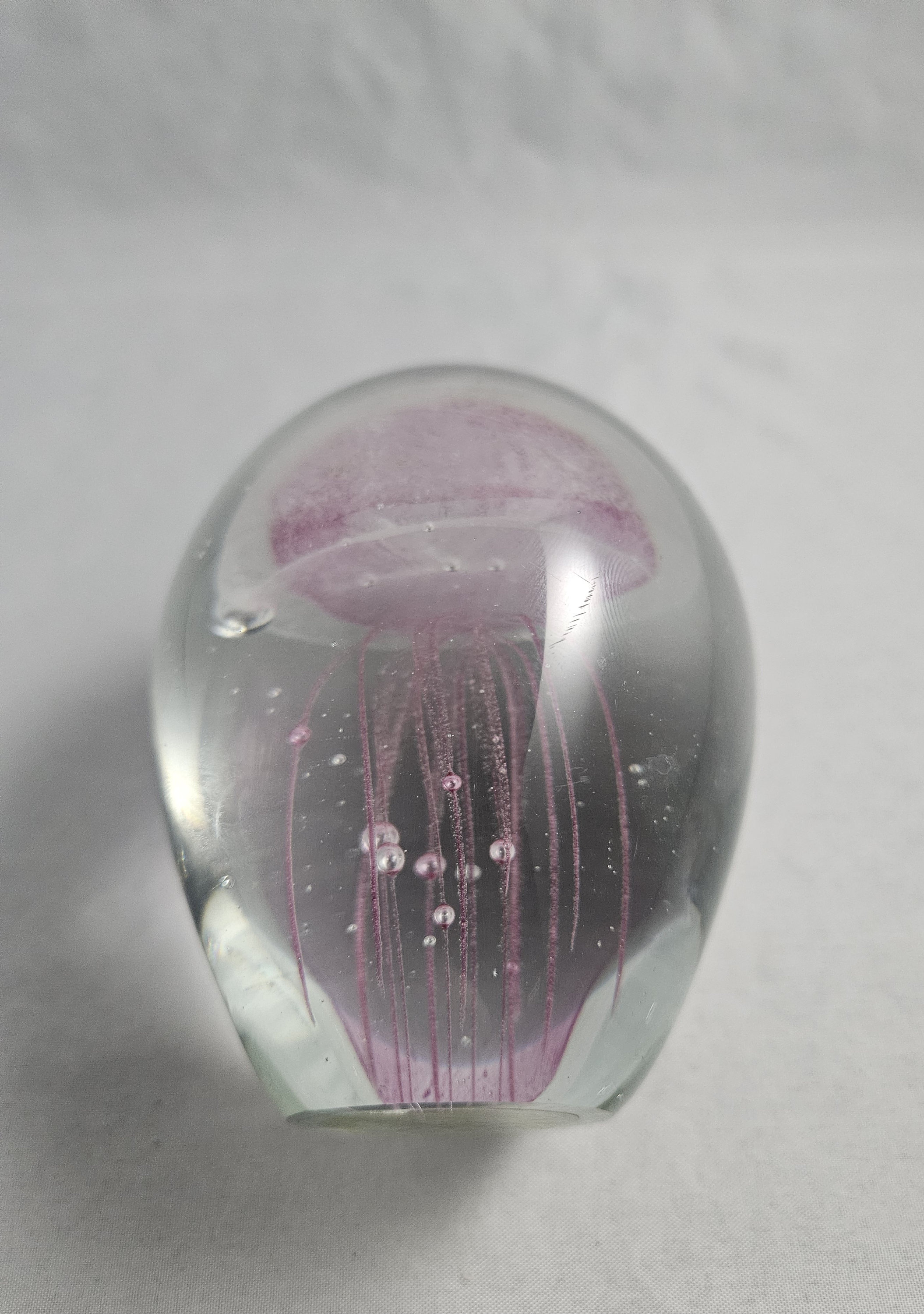 Dynasty Gallery Glass Art Pink Color Jellyfish Paperweight Glow in the ...