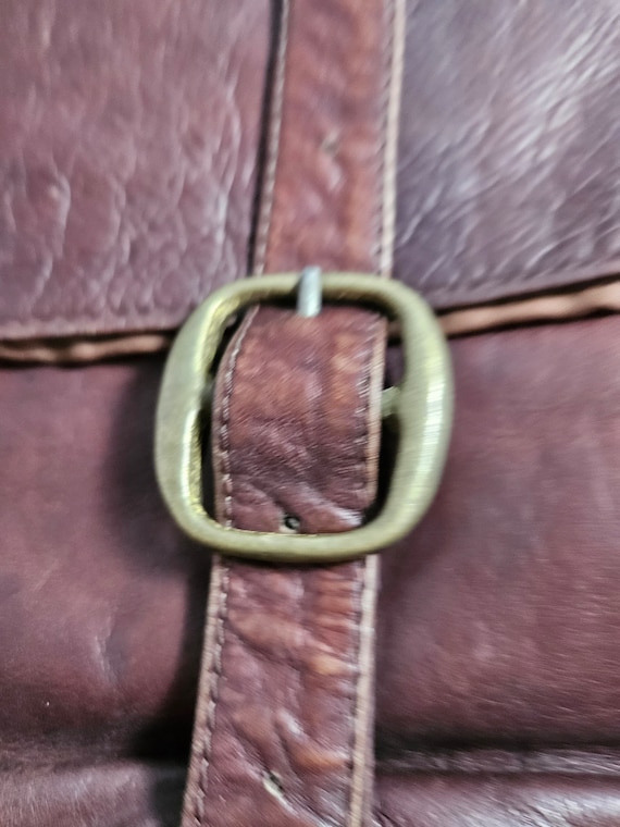 Vintage Brown Leather Messenger Bag - Crossbody S… - image 7