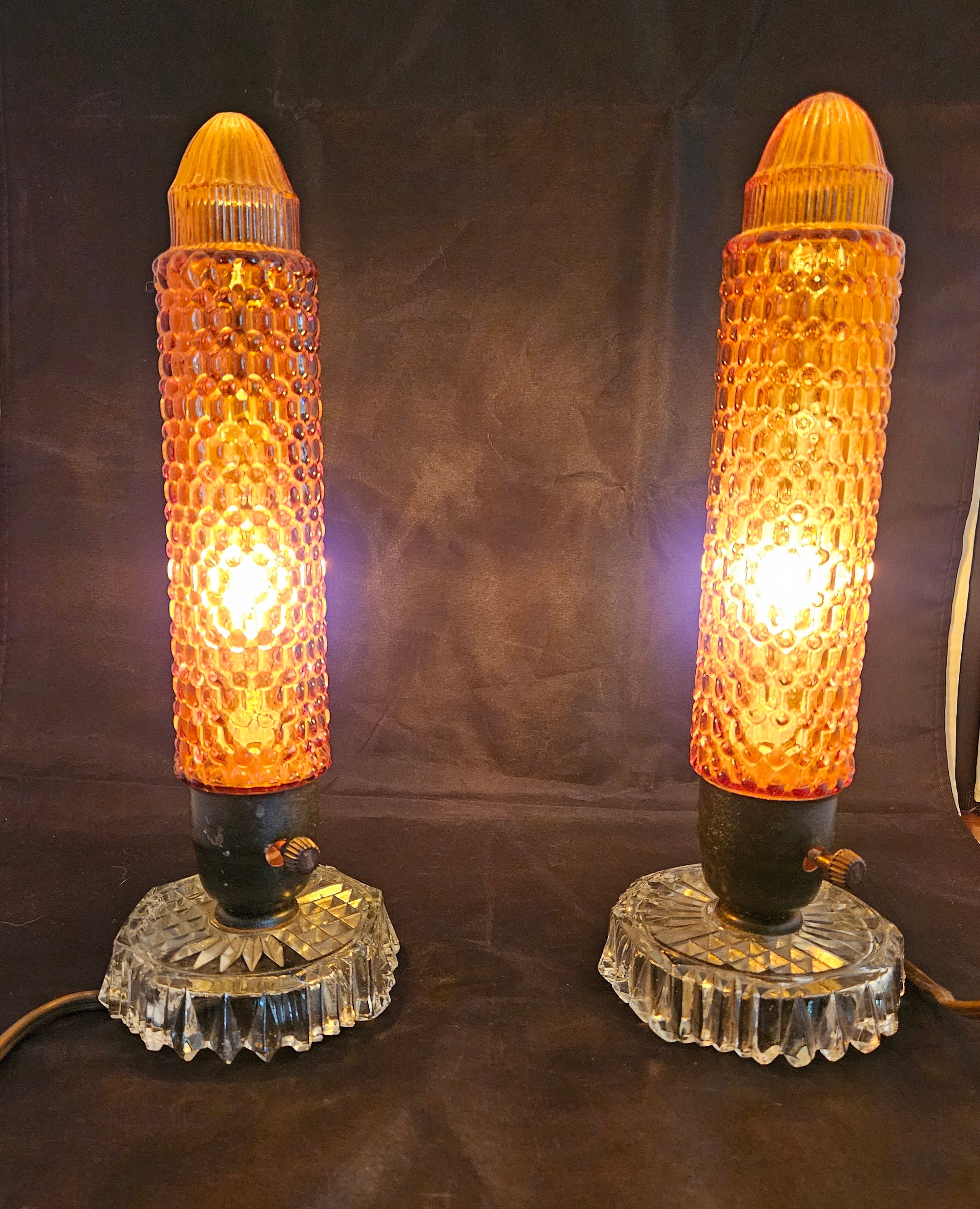 Art Deco Table Lamp Small Accent Lamp Elegant Lighting Unique Lamp Mushroom  Shade Model No. 7579 