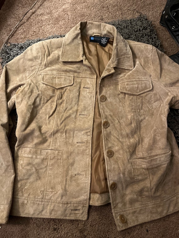 Rough leather shop jacket