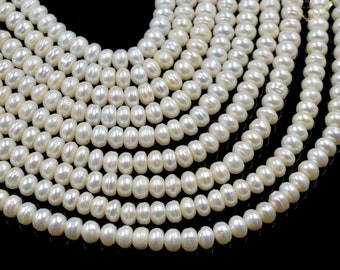 Freshwater Pearl Beads, White Pearl Beads, AAA Quality 6-6.5 mm Pearl Beads, Natural Pearl Beads, Luster Pearl Beads, Loose Wholesale Beads