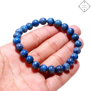 Lapis Lazuli Bracelet, Genuine Lapis Lazuli Beaded Bracelet, 8mm Genuine Lapis Lazuli bracelet, AAA Quality Lapis Stretchable Bracelet, Gift