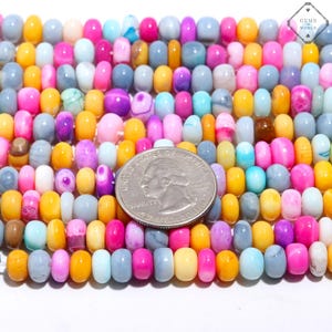 Rainbow Opal Smooth Rondelle Shape Beads, 7-8 mm AAA Candy Opal Mix Gemstone Handmade Beads Strand for Necklace & Bracelet Making, Beads