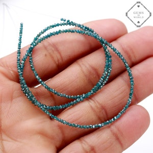 Natural BLUE Diamond Faceted Rondelle Beads, AAA+ Quality 1.8mm-2.4mm Diamond Beads, Blue Diamond Certified Handmade Bead, Personalized Gift