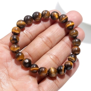 Tigerauge Armband, Naturstein Stretch Armband, AAA Qualität Heilkristall Yoga Armband, spiritueller Schutz Unisex handgefertigtes Geschenk