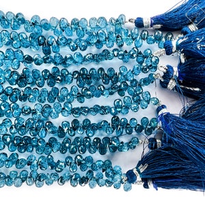 AAA + London Blue Topaz Facettierte Tropfen Form Perlen London Blue Topaz Perlen Blautopas Briolette Perlen London Blue Perlen Großhandel Bead