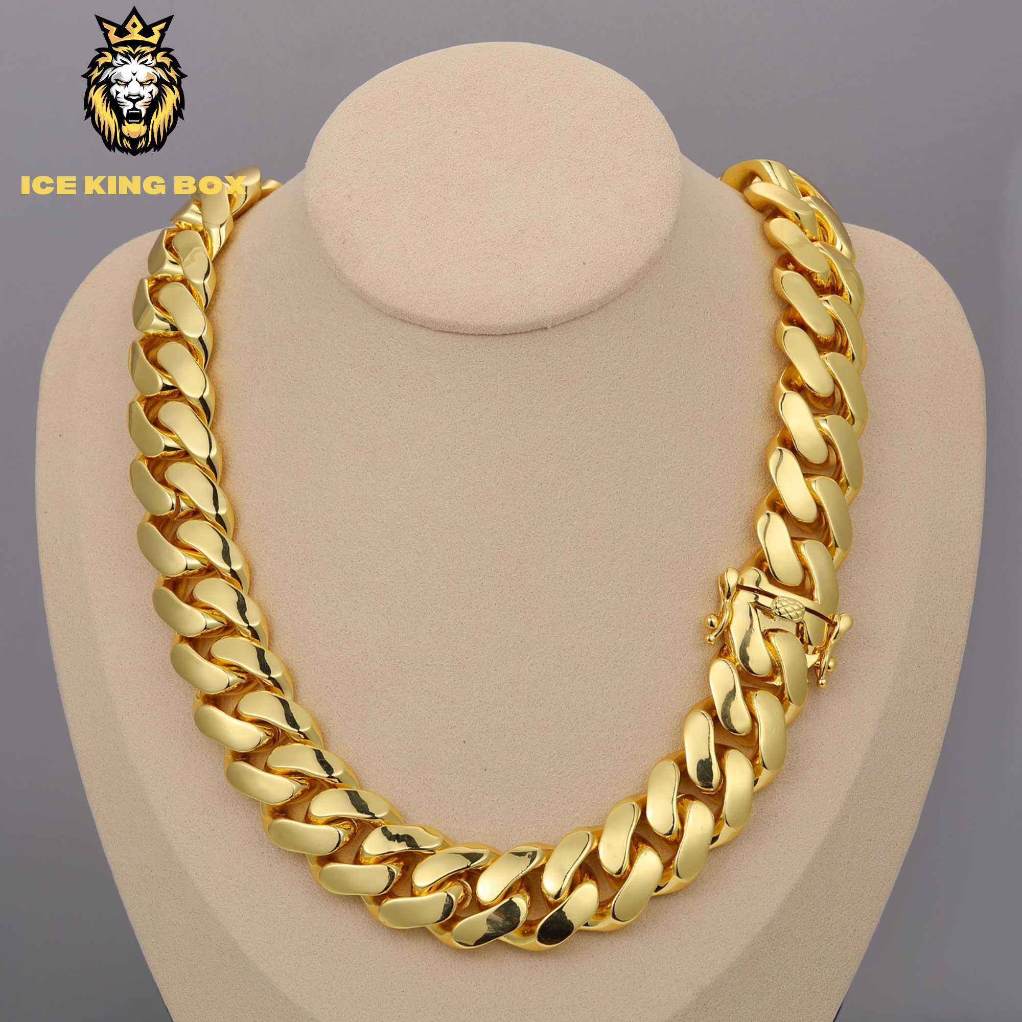 20mm gold 2024 cuban link chain