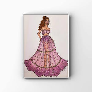 Red Hair/Sheer Floral Dress Art Print