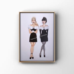 Kelly and Brenda Dress Fiasco Art Print 90210 Beverly Hills