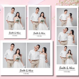 Wedding Photo Booth Strip Template Customizable Design Perfect Wedding Souvenir Photo Strip Instant Download