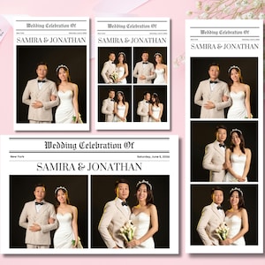 Wedding Photo Booth Strip Template Customizable Design Perfect Wedding Souvenir Photo Strip Instant Download