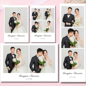 Wedding Photo Booth Strip Template Customizable Design Perfect Wedding Souvenir Photo Strip Instant Download