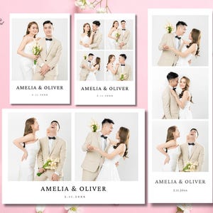Minimalist Wedding Photo Booth Strip Template Reception Party Decor Keepsake Photo Strip for Weddings