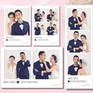 Wedding Photo Booth Strip Template Customizable Design Perfect Wedding Souvenir Photo Strip Instant Download