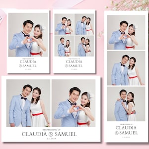 Wedding Photo Booth Strip Template Customizable Design Perfect Wedding Souvenir Photo Strip Instant Download