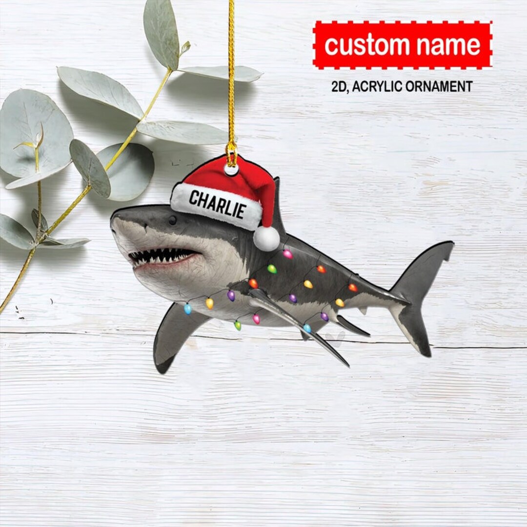 Shark Christmas Ornament Custom Shark Ornament Shark Lover - Etsy