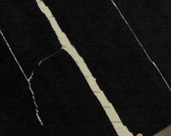 Copley Hand-Knotted Black With Warm White New Zealand Wool Area Rug 8'X10'10x14 12x18 For Livingroom bedroom Area Rugs Made To Order