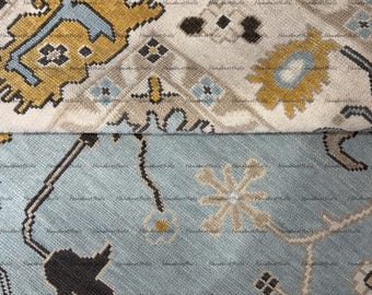 Lisse Wool Traditional Hand-Knotted Blue Area Rug 8'x10'10x14 12x15 Large Area Muted Hand Knotted Rugs Made To Order Quick-Shipping!!