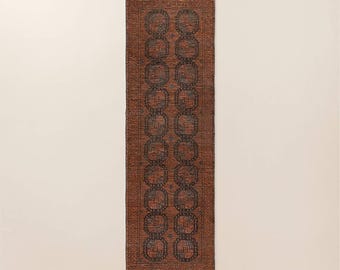 Pascala Hand-Knotted Copper Wool Runner Rug 2.5'X8' 3x8 3x10 3x13 3x16 Runner Rugs For Gallery Stair Case
