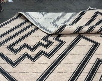 Scandinavian Style Rug, Handknotted Geometric Area Rug, Neutral Modern Carpet Made To Order In Any Sizes Quick - Shipping