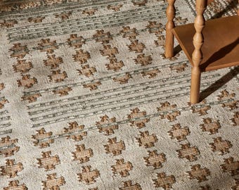 Alfombra Keziah de tejido plano, mezcla de yute, 8x10, 9x12, 10x15, 12x18. Alfombras de tejido plano grandes para sala de estar y dormitorio.