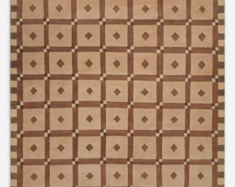 Alfombra Popham de lana anudada a mano, 8x10, 9x12, 10x14, de gran tamaño, anudada a mano, ideal para sala de estar, dormitorio o vestíbulo.