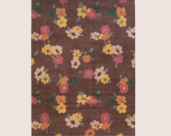 DAISY FLORAL HAND-knotted 8x10 9x12 10x15 For Livingroom bedroom Area Rugs Made To Order In Any Sizes