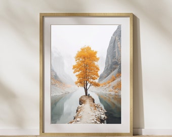 Pôster com imagem da natureza "Laranjeira" em papel fosco premium, para decoração de parede.