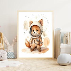Kinderbild "Fuchs #2" Poster auf mattem Premium-Papier, Kinderzimmer, Tierposter, Deko, Wanddeko.