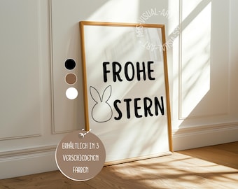 Paasposter "Happy Easter #1" op mat premium papier, decoratie, wanddecoratie