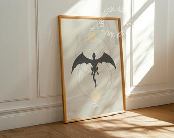 Pôster de fantasia "Dragão" em papel fosco premium, decoração, decoração de parede.