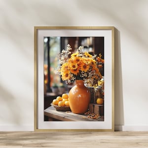 Herbstbild "Herbstgesteck #2" Poster auf mattem Premium-Papier, Deko, Wanddeko.