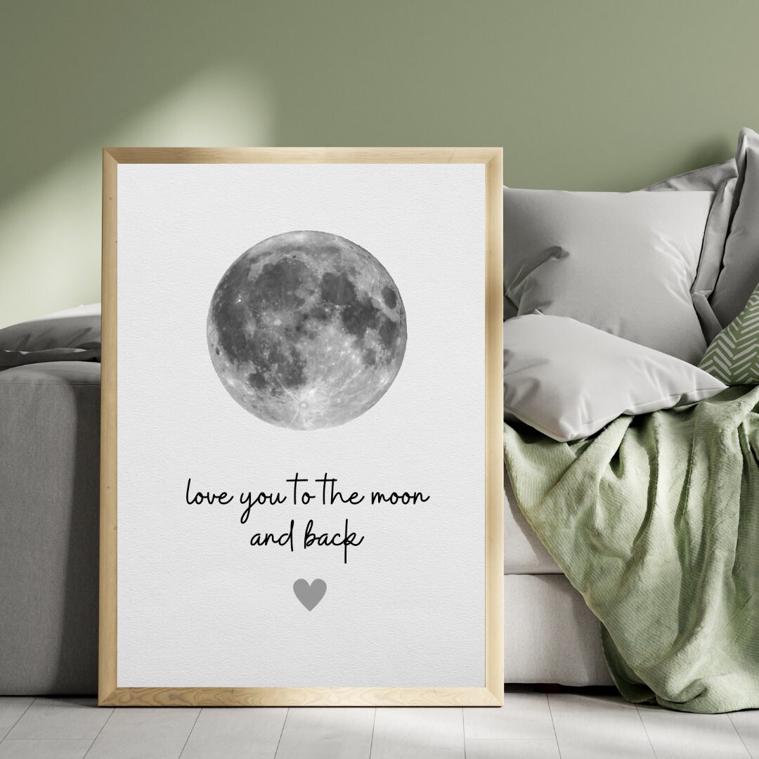 Sprüche & Zitate Moon Poster auf mattem PremiumPapier, Deko, Wanddeko