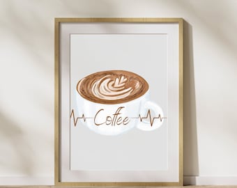 Küchenbild "Coffee" Poster auf mattem Premium-Papier, Deko, Wanddeko.