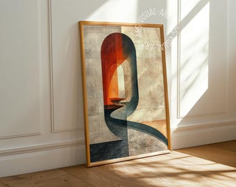 Pôster abstrato "Caminho" em papel fosco premium, decoração, decoração de parede.