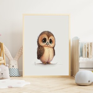 Poster per bambini "Gufo" su carta premium opaca, cameretta dei bambini, poster con animali, decorazione, decorazione da parete.