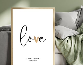 Personalisierbar: Sprüche & Zitate "Love" Poster auf mattem Premium-Papier, Deko, Wanddeko