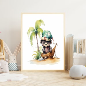 Poster per bambini "Orso #1" su carta premium opaca, cameretta dei bambini, poster con animali, decorazione, decorazione da parete.