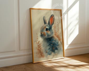Easter "Bunny #3" poster on matte premium paper, decoration, wall decoration.