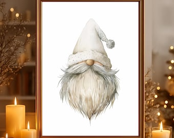 Kerstfoto "Kabouter" poster op mat premium papier, decoratie, wanddecoratie.