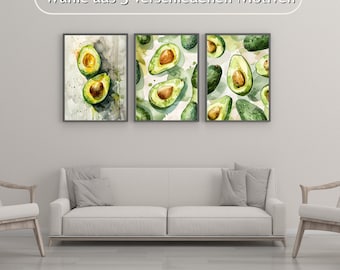 Küchenbild "Avocado" Poster auf mattem Premium-Papier, Deko, Wanddeko.