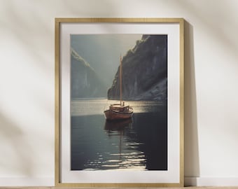 Nature picture "Boat #2" poster on matte premium paper, decoration, wall decoration.