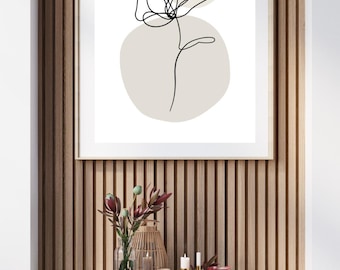 One-line art "flower" poster on matte premium paper, decoration, wall decoration.