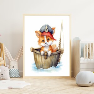 Poster per bambini "Fox #1" su carta premium opaca, cameretta dei bambini, poster con animali, decorazione, decorazione da parete.