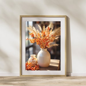 Herbstbild "Herbstgesteck #1" Poster auf mattem Premium-Papier, Deko, Wanddeko.