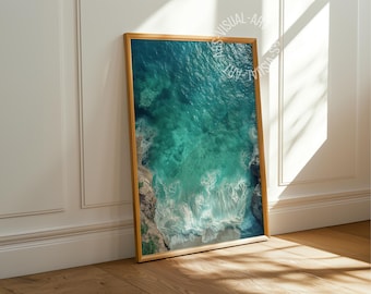 Pôster "Vista para o Mar nº 2" com tema de praia, impresso em papel fosco premium, para decoração de parede.