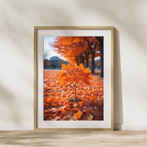 Herbstbild "Herbst-Baum Klein" Poster auf mattem Premium-Papier, Deko, Wanddeko.