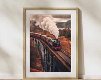Natuurfoto "Trein" poster op mat premium papier, decoratie, wanddecoratie.