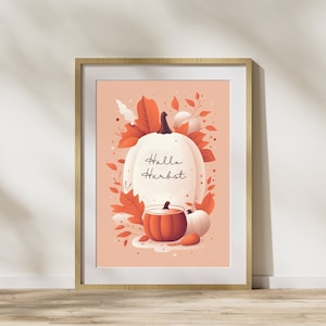 Imagem de outono Pôster "Hello Autumn #1" em papel premium fosco, decoração, decoração de parede.